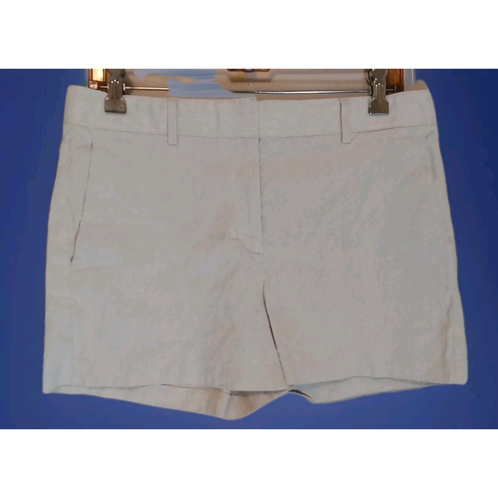 Theory Calila2 Crunch Texture Short Ivory Natural Wash Shorts Size 8